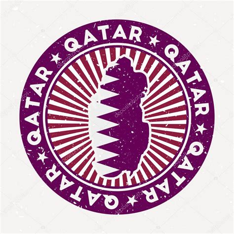 Qatar sello redondo Logotipo del país con bandera Vintage insignia con