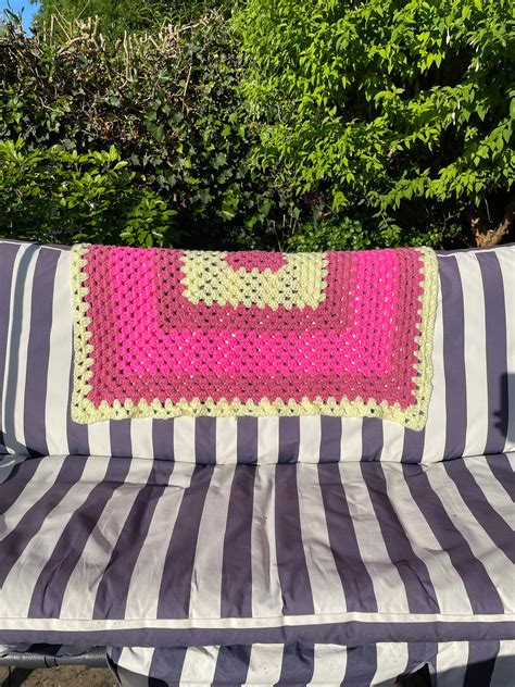 Vintage Crochet Blanket Granny Square Blanket Handmade Blanket