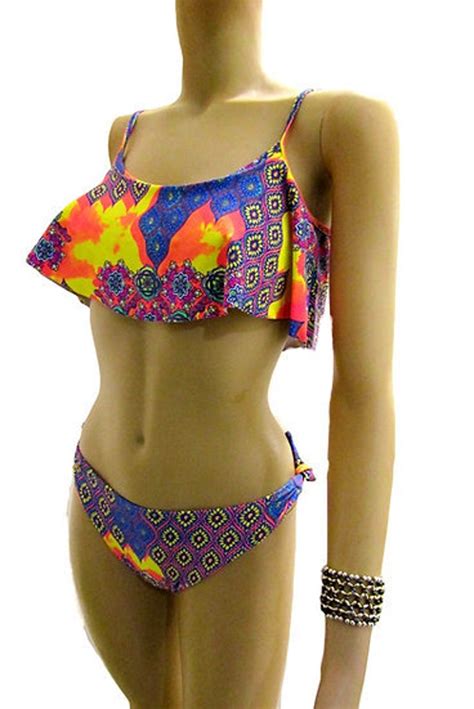 Ruffle Brazilian Bikini With Side Tie by Paixão Fruit Beachwear No 243