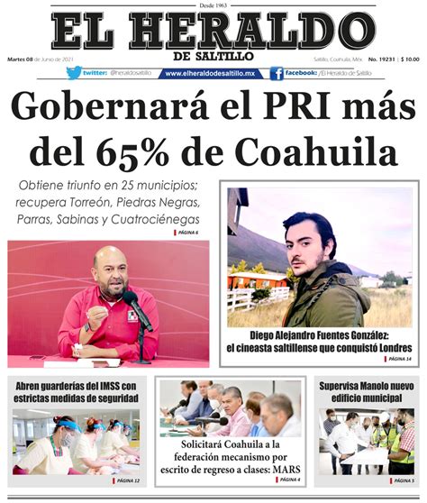 Portada El Heraldo De Saltillo