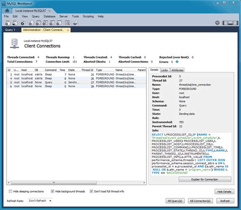 MySQL MySQL Workbench Manual 5 4 Client Connections