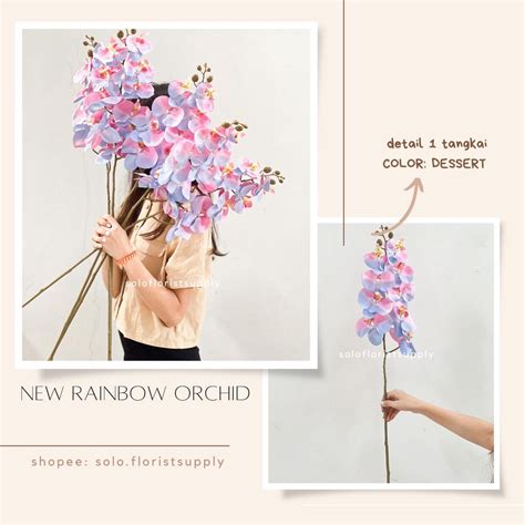 Jual New Rainbow Orchid Latex Premium X Artificial Flower Orchid