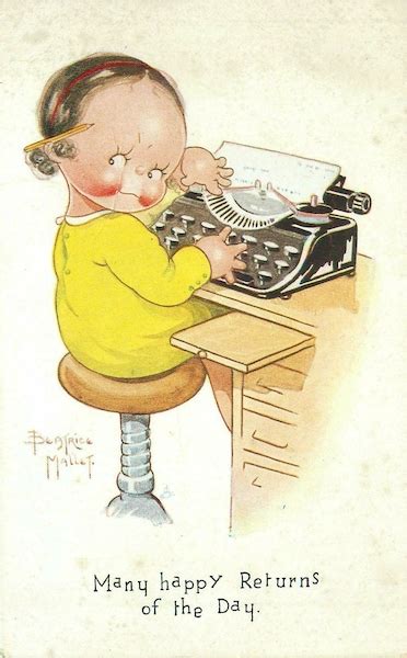 Many Happy Returns Of The Day Typewriter Carte Postale Ancienne Et