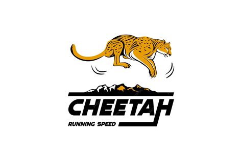 premium vector jumping running fast cheetah logo vector illustration