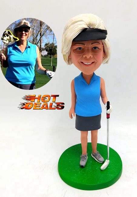 Custom Golf Bobblehead Female Golfer [am4325] 64 78 Cutebobble Custom Bobbleheads Bobbleheads