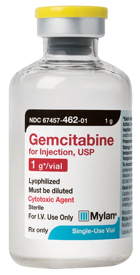 GEMCITABINE For Injection USP Gemzar 200 Mg1 G2 G Mylan