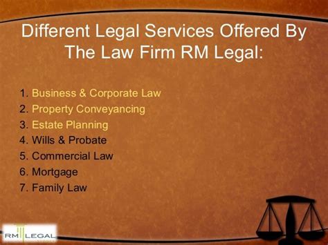 Different Legal Services Offered By The Law Firm Rm Legal 1 Business