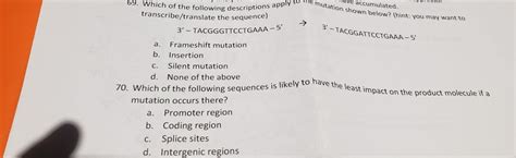 Solved to the mutation shown below? (hint: you may want to | Chegg.com 