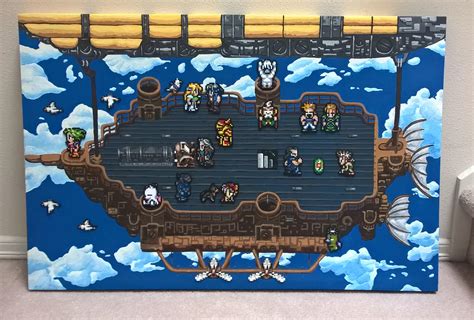 Final Fantasy 6 Airship Scene on Handpainted Background : r/beadsprites