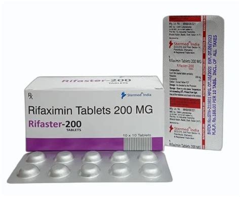 Rifaximin 200 Mg Tablets Packaging Type Alu Alu Packaging Size 10