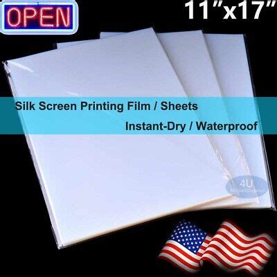 X Sheetswaterproof Inkjet Instant Dry Transparency Film Screen