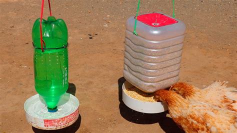 Cómo hacer BEBEDERO Y COMEDERO para pollos con botellas de plástico