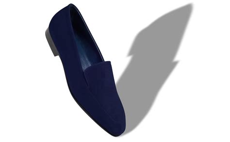 Pitaka Navy Blue Suede Loafers Manolo Blahnik