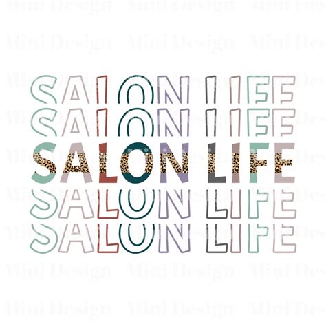 Salon Life Png Stacked Font Hair Stylist Leopard Boho Digital