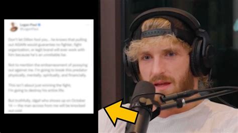 Logan Paul Reacts To Dillon Danis Saying Im Out Youtube