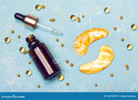 Face Serum Eye Patches And Vitamin Capsules Stock Image Image Of