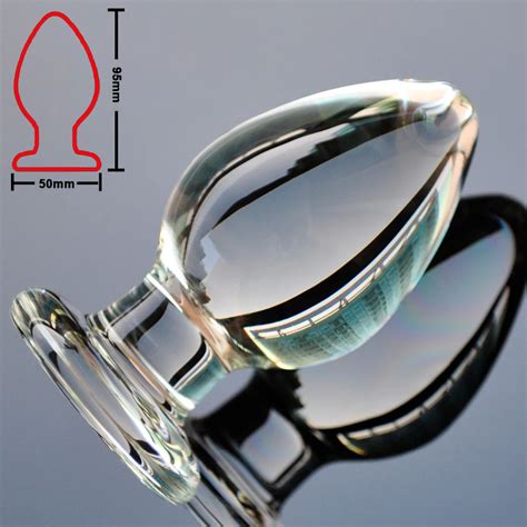 50mm 60mm Large Glass Dildo Fake Penis Crystal Anal Beads Butt Plug