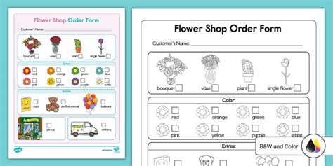 Flower Shop Dramatic Play Order Form Teacher Made Twinkl