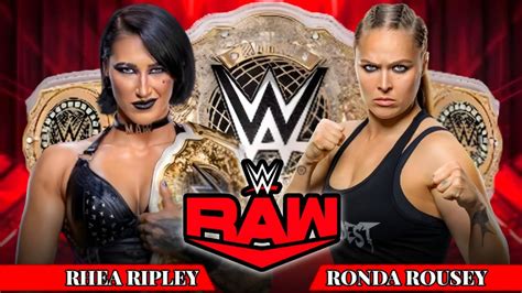 Rhea Ripley Vs Ronda Rousey Women S World Championship Full Match Wwe