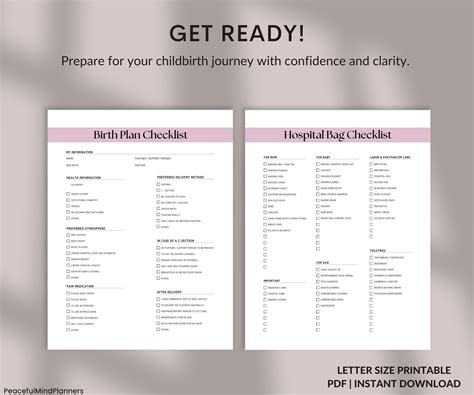 Pregnancy Checklist Bundle Printable, Pregnancy Planner, Pregnancy to