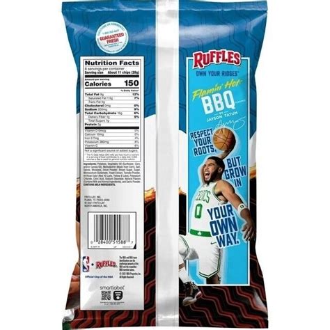 Ruffles FLAMIN HOT BBQ Potato Chips By Jayson Tatum 3 Bags FEB 2024