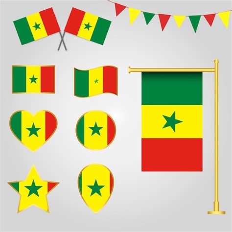 Premium Vector Vector Collection Of Senegal Flag Emblems And Icons In