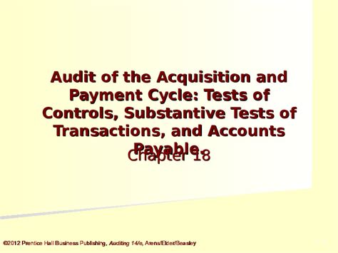 Audit Of The Acquisition And Payment Cycle Tests Of Controls