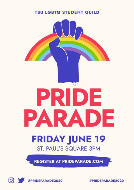 Pride Parade Hand With Rainbow Template Poster Easil