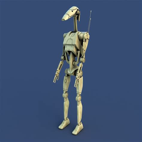 Star Wars Battle Droid 3d Model Max Obj Fbx Lwo Lw Lws Lxo