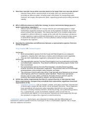 Comparative Analysis Of Vascular And Non Vascular Plants Course Hero