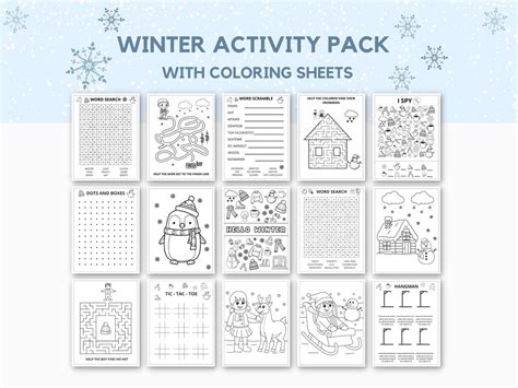 Winter Activity Printable Winter Games Winter Printable Winter Coloring Pages Winter Fun