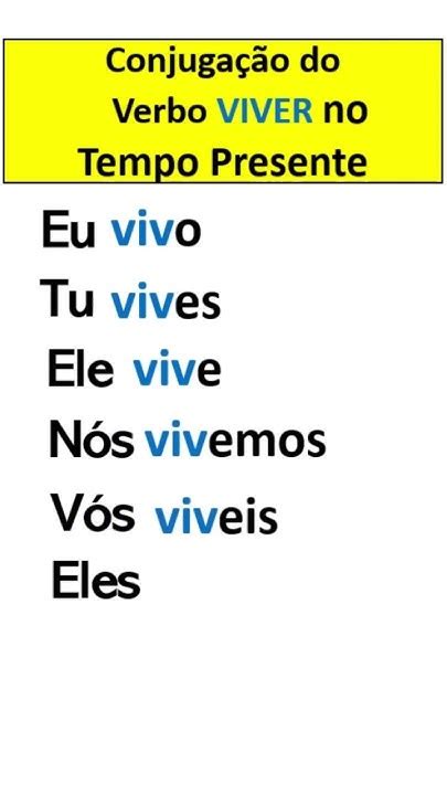 Conjugar O Verbo Viver - 🌟 Vem Aprender a #Conjugar o Verbo #Viver e #Escrever no Tempo # ...
