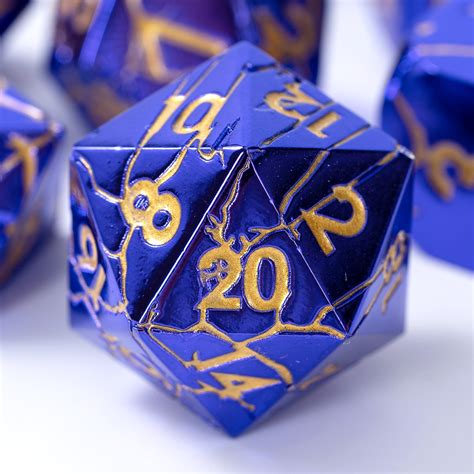 DND Metal Dice - Cracked Purple Sky Lightning – Soar Forge