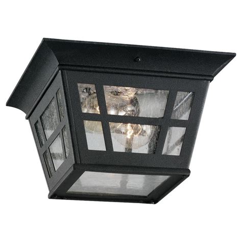 Sea Gull Lighting Herrington 2 Light Outdoor Black Hanging Ceiling Pendant Fixture 78131 12