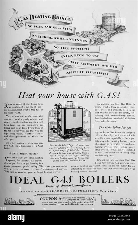 1927 Gas Heating Ideal Gas Boilers Ad American Radiator Company