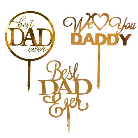 Yuinyo Pcs Happy Birthday Cake Topper For Dad Party Cake Topper For