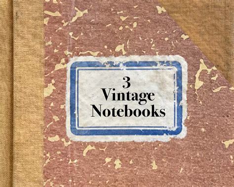 Vintage Notebook Digital Notebook Indexed Hyperlinked Portrait