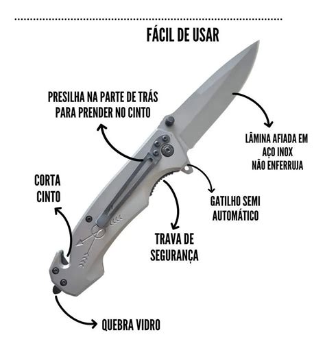 CANIVETE TÁTICO MILITAR TAUE SEMI AUTOMATICO PONTA QUEBRA VIDROS C3