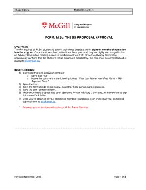 Fillable Online Revised Msc Proposal Approval Form Doc Fax Email Print