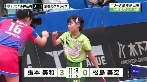 史上最年少のtリーグ戦デビュー 京都カグヤライズの松島美空選手「次に出たら1セットは取りたい！」 ニュース｜kbs京都