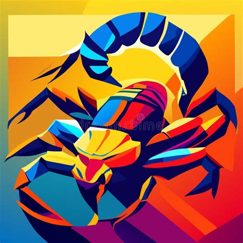 Illustration Of A Scorpion In Abstract Style Vector Illustration Stock