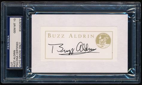 Buzz Aldrin Signed Apollo 11 3x5 Cut Signature PSA Graded 10 PSA