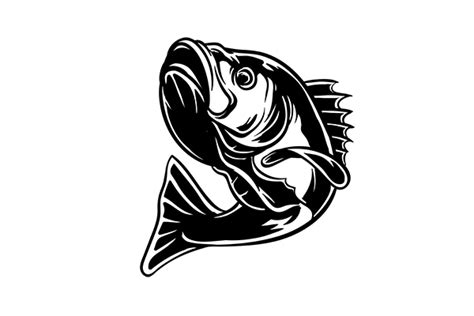 Bass Fish Vintage Silhouette Graphic By Grappix Studio Creative Fabrica