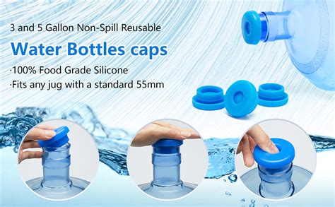 5 Gallon Water Jug Cap Reusable Water Bottle Caps Fits 55mm Bottlessilicone Non