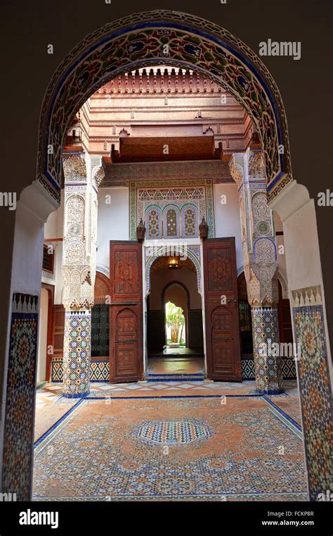 Arabesque Moorish Plasterwork Of The Dar Jamai Museum A Typical