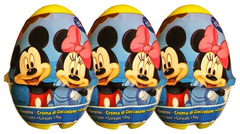 Mickey Minnie Mouse Surprise Eggs Unboxing Chocolate Cream Cereals