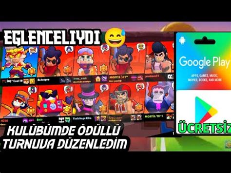 ÜCRETSİZ PLAY KOD KULÜBE ÖDÜLLÜ TURNUVA DÜZENLEDİM Brawl Stars YouTube