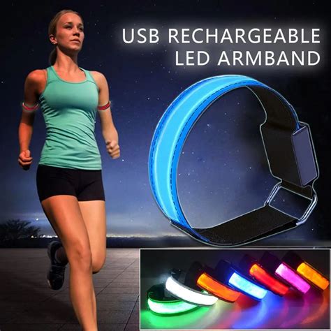 Led Luminous Armband Usb Rechargeable Running Refective Bands Cycling