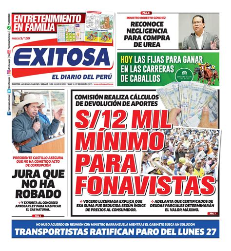 Diario Exitosa Lima S Bado De Junio Del By Diario Exitosa Issuu