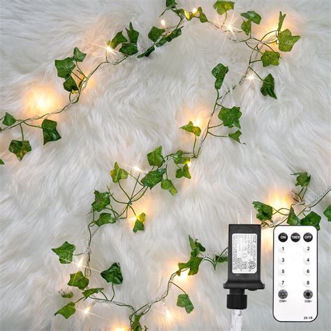 Amazon Suddus Vine With Fairy Lights Plug In Ft Led Ivy